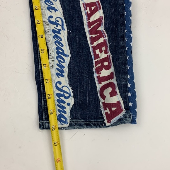 Silver Jeans Custom Modified USA America Distressed Straight Jeans Patches Sz 28 - Picture 16 of 16